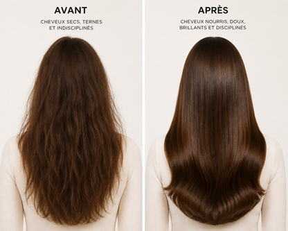 Avant-après shampoing miel 